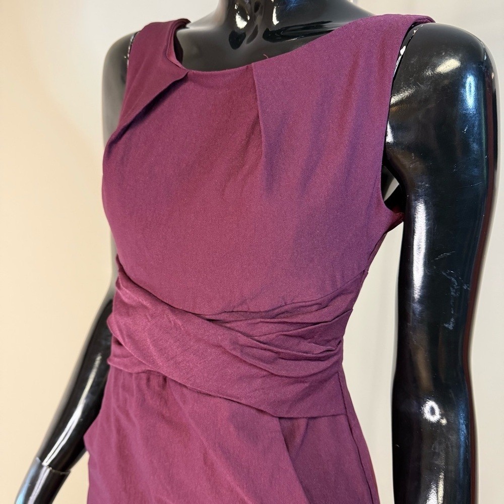 Eclipse Deep Plum Ruched Mini Dress - Holiday Party Cocktail Attire - Picture 2 of 6